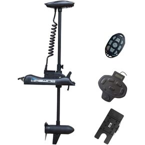 AQUOS HASWING White 12V55LBS 54inch Bow Mount Trolling Motor with Remote Control, Wired Foot Control, Quick Release Bracket for Inflatable Boat Bass Boat Aluminum Boat Fishing, Freshwater/Saltwater