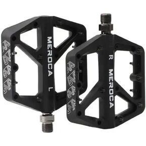 Mountain Bike Pedal Bicycle Non-Slip Platform Sealed Bearing Pedal Lightweight Wide Flat Platform Cycling Nylon Double-Sided Anti-Slip Nails Pedals MTB Bike Parts
