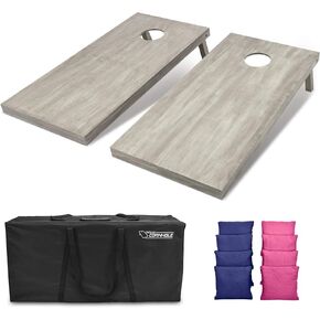 GoSports 4 ft x 2 ft Regulation Size Wooden Cornhole Boards Set - Includes Carrying Case and Bean Bags (Choose Your Colors) Over 100 Color Combinations