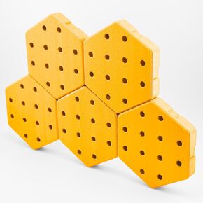 Hexagon Pegboard Tiles, 4.5"x4" each, 5-Pack, Normal-Sized Holes, Make Custom Designs, Easiest to Mount, Expand Existing Pegboard or Fill In Unused Space, Hexboard (Army Green, 4 Inch)