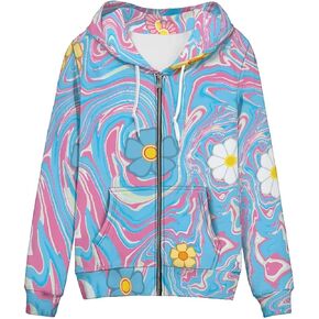 Novelty Full Zip Hoodie Athletic Slim Fit Long Sleeve Sweatshirt for Women