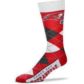 FBF - NFL Adult Team Logo Argyle Crew Dress Socks Footwear For Men And Women Game Day Apparel - Size Large 10-13