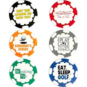 Golf Ball Marker Poker Chips | 6 pack | Choose Your Golf Gift Set | Golf Marker Mens Gifts | Funny Golf Gifts | Funny Golf Accessories for Men | Womens Golf Accessories