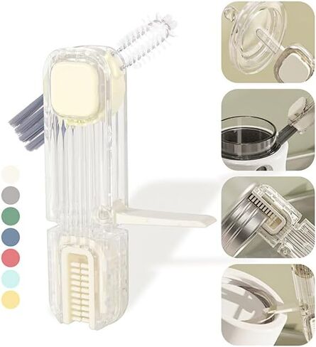 مجموعة فرش تنظيف فجوات غطاء الكوب 3 في 1، أدوات تنظيف الزجاجات العازلة متعددة الوظائف، منظف حامل أكواب سيليكون صغير متعدد الأغراض، أدوات تنظيف المطبخ المنزلي (3 قطع باللون الأزرق) in Kuwait