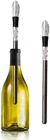 Wine Chiller Ice Red Wine Bottle Stainless Steel Cooler Chiller Stick Container Freezer 3 in 1 with Aerator and Pourer Wine Accessory (1) in Saudi Arabia