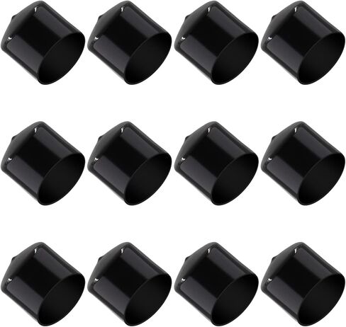 12PCS Rubber End Caps Cover 3/8 inch/9.5mm Black Round Vinyl Plug Bolt Covers Caps Screw Rubber Thread Protector for Metal Tubing, Round Tubing Bolt (Black, 9.5mm Inner Dia) in Saudi Arabia