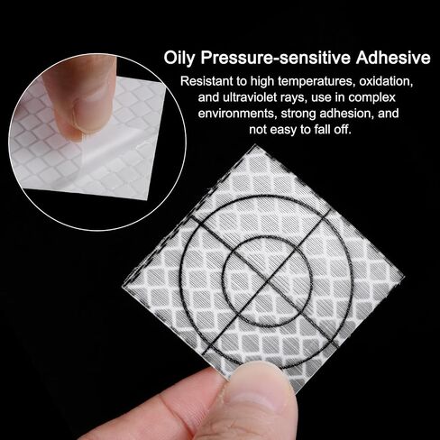 60pcs Survey Reflector Sheets 50x50mm Self-adhesive Reflective Tape Survey Target Mark for Total Stations, White in Saudi Arabia