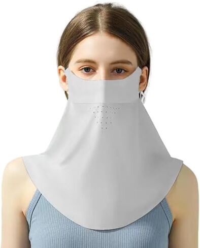 Traceless Sunscreen Mask，Summer Thin Breathable UV Face Protection Sun Mask，Face Cover with Ear Loops Scarf for Women in Saudi Arabia