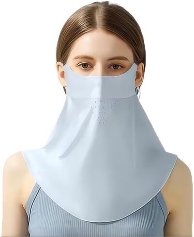 Traceless Sunscreen Mask，Summer Thin Breathable UV Face Protection Sun Mask，Face Cover with Ear Loops Scarf for Women in Saudi Arabia