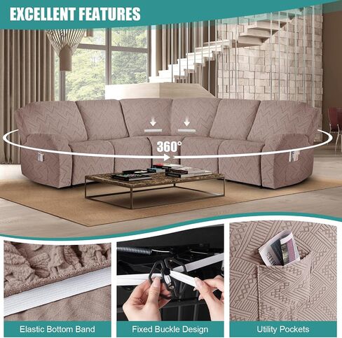 1-Piece Reclining Armless Chair Cover for Oversized Sectional L Shape Recliner Sofa Stretch Recliner Cover Jacquard Extra Wide Recliner Seat Cover Washable (XL Armless Chair Cover, Dark Gray) in Saudi Arabia