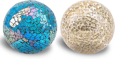1PCS Decorative Glass Balls 3.35inch Mosaic Solid Orbs Ornaments Mirror Glass Round Centerpiece Gold Ball for Bowls Vases Dining Table Decor Wedding Party in Saudi Arabia