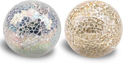 1PCS Decorative Glass Balls 3.35inch Mosaic Solid Orbs Ornaments Mirror Glass Round Centerpiece Gold Ball for Bowls Vases Dining Table Decor Wedding Party in Saudi Arabia