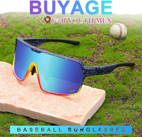 Men Sunglasses Youth Baseball Sunglasses, Cycling Sports Softball Visor Glasses for Teens 12-16 in Saudi Arabia