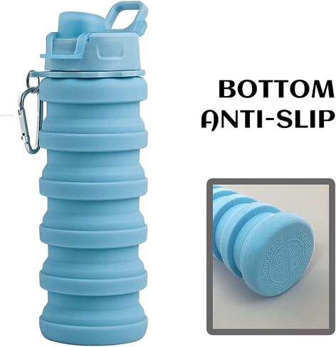 Collapsible Water Bottles - Water Cup 16oz BPA Free Silicone Foldable Water Bottles Kids - Hiking Travel Water Bottle Collapsible Cup Sports Kids Water Bottle With Carabiner - Blue Camouflage in Saudi Arabia