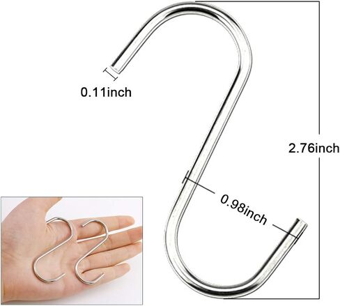 5 Pack Flat S Hooks Stainless Steel Heavy Duty 5.5inch S Hooks for Hanging pots, Pans, Plants, Coffee Mugs, Towels in Kitchen and Bathroom, Coat, Bag, Work Shop, Perfect Rack Hook in Saudi Arabia