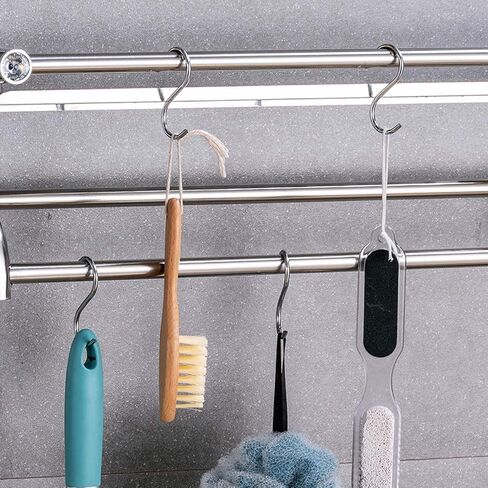 5 Pack Flat S Hooks Stainless Steel Heavy Duty 5.5inch S Hooks for Hanging pots, Pans, Plants, Coffee Mugs, Towels in Kitchen and Bathroom, Coat, Bag, Work Shop, Perfect Rack Hook in Saudi Arabia