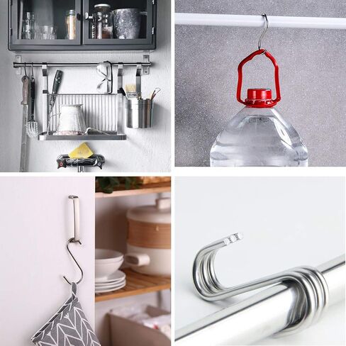 5 Pack Flat S Hooks Stainless Steel Heavy Duty 5.5inch S Hooks for Hanging pots, Pans, Plants, Coffee Mugs, Towels in Kitchen and Bathroom, Coat, Bag, Work Shop, Perfect Rack Hook in Saudi Arabia
