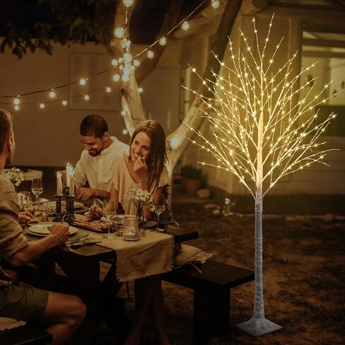 5FT 400 LED Lighted Birch Tree Including Twinkle Lights, LED Birch Tree with Timer, Lighted Tree for Outdoor Indoor Home Party Yard Easter Christmas Decoration (Warm White Light) in Saudi Arabia
