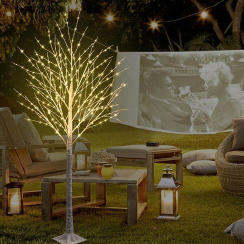 5FT 400 LED Lighted Birch Tree Including Twinkle Lights, LED Birch Tree with Timer, Lighted Tree for Outdoor Indoor Home Party Yard Easter Christmas Decoration (Warm White Light) in Saudi Arabia