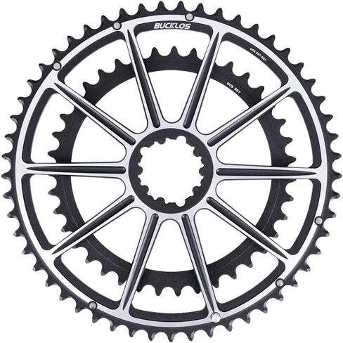 BUCKLOS Double Chainring Road Bike Crankset, 53-39T/52-36T/50-34T, GXP Conversion Crankset Hollow one-Piece Tooth Chainring Crankset Suitable for 8/9/10/11 Speed in Saudi Arabia
