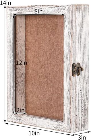 30x40 Shadow Box, Front Opening Shadow Boxes Display Cases for Seashell Antique Ticket Stub Insect Taxidermy Coins-Distressed White in Saudi Arabia