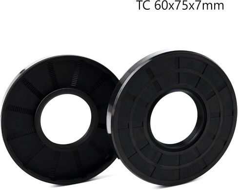 XiKe Oil Shaft Seal, Lip Seals, TC 60x75x9mm Nitrile Rubber Cover Double Lip with Spring, Oil Seals for Bearing Shafts,Rotating Shafts,etc., Black Pack of 2 in Saudi Arabia