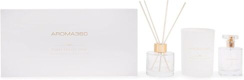 Aroma360 - Escapade - Paris Collection - 3 Piece Set - Scented Candle, Reed Diffuser & Room Spray - Hints of Lemon, Ocean, Bergamot, Fragrant Jasmine - Aromatherapy - Essential Oil - Home & Office in Saudi Arabia