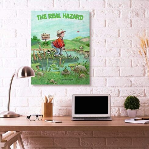 Stupell Industries The Real Hazard Funny Golf Cartoon Sports Black Framed Wall Art, 11 x 14, Design by Artist Gary Patterson in Saudi Arabia