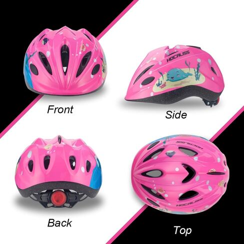Kids Bike Helmet with LED Rear Light Kids Sports Protective Gear Set Elbow Pads Knee Pads Wrist Guards for Boys Girls Cycling Skateboard Scooter Rollerblading Toddler Helmet for Kids 3+ in Saudi Arabia
