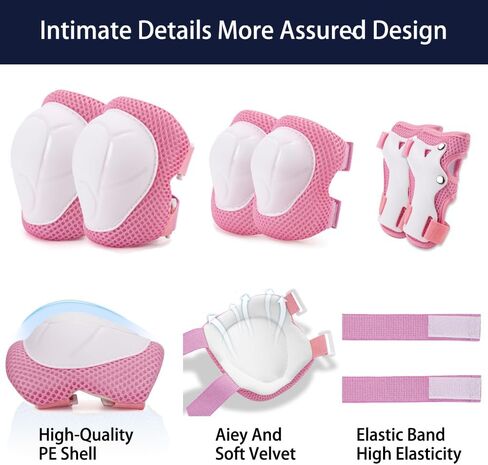 Kids Bike Helmet with LED Rear Light Kids Sports Protective Gear Set Elbow Pads Knee Pads Wrist Guards for Boys Girls Cycling Skateboard Scooter Rollerblading Toddler Helmet for Kids 3+ in Saudi Arabia