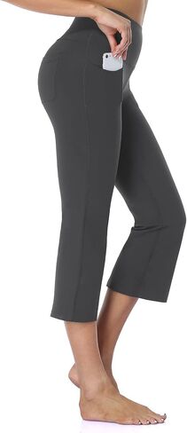 Safort 19" 21" 23" Inseam Regular Tall High Waist Capri Bootcut Yoga Pants with Pockets for Women in Saudi Arabia