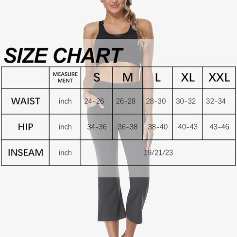 Safort 19" 21" 23" Inseam Regular Tall High Waist Capri Bootcut Yoga Pants with Pockets for Women in Saudi Arabia