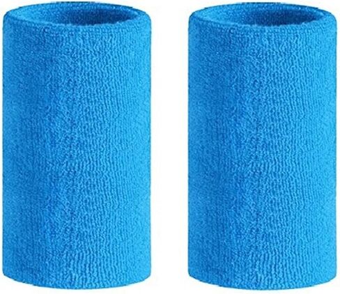 6 inch Sports Wristbands Wrist Sweatbands for Men & Women, Stretchy & Sweat Absorbing Cotton Terry, Perfect for Basketball, Football, Tennis, Soccer, Running & Working Out, 1 Pair in Saudi Arabia