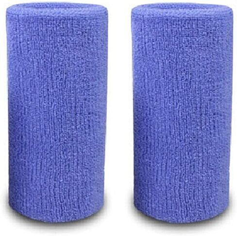 6 inch Sports Wristbands Wrist Sweatbands for Men & Women, Stretchy & Sweat Absorbing Cotton Terry, Perfect for Basketball, Football, Tennis, Soccer, Running & Working Out, 1 Pair in Saudi Arabia