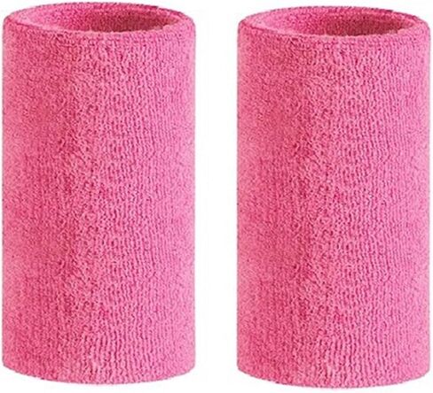 6 inch Sports Wristbands Wrist Sweatbands for Men & Women, Stretchy & Sweat Absorbing Cotton Terry, Perfect for Basketball, Football, Tennis, Soccer, Running & Working Out, 1 Pair in Saudi Arabia