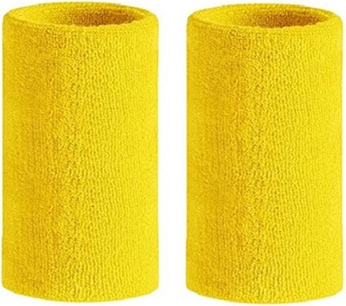 6 inch Sports Wristbands Wrist Sweatbands for Men & Women, Stretchy & Sweat Absorbing Cotton Terry, Perfect for Basketball, Football, Tennis, Soccer, Running & Working Out, 1 Pair in Saudi Arabia