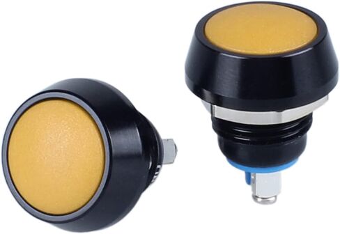 2pcs 12mm Domed Metal Push Button Switch Momentary Waterproof Anti-Vandal Micro Switch 3A 12V 24V 110V 1NO ON-Off Aluminium Black Shell (Screw Terminal Red Button) in Saudi Arabia