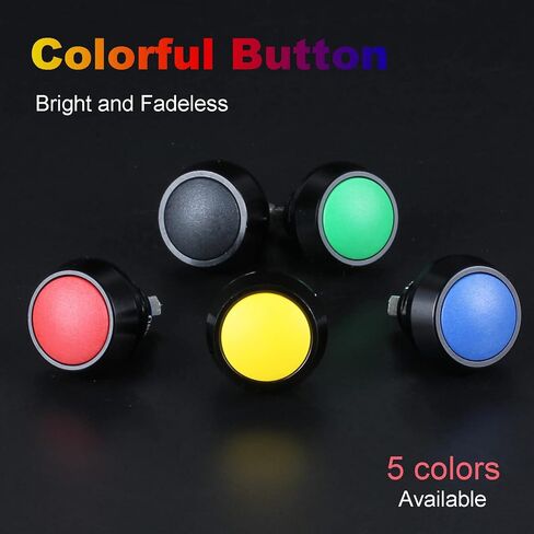 2pcs 12mm Domed Metal Push Button Switch Momentary Waterproof Anti-Vandal Micro Switch 3A 12V 24V 110V 1NO ON-Off Aluminium Black Shell (Screw Terminal Red Button) in Saudi Arabia
