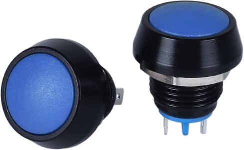 2pcs 12mm Domed Metal Push Button Switch Momentary Waterproof Anti-Vandal Micro Switch 3A 12V 24V 110V 1NO ON-Off Aluminium Black Shell (Screw Terminal Red Button) in Saudi Arabia