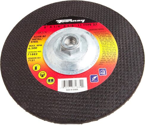 Forney 71819 Grinding Wheel with 5/8-Inch-11 Threaded Arbor, Metal Type 27, A24R-BF, 4-1/2-Inch-by-1/4-Inch in Saudi Arabia