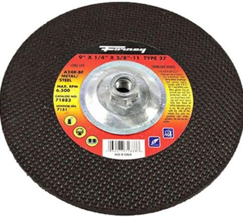 Forney 71819 Grinding Wheel with 5/8-Inch-11 Threaded Arbor, Metal Type 27, A24R-BF, 4-1/2-Inch-by-1/4-Inch in Saudi Arabia