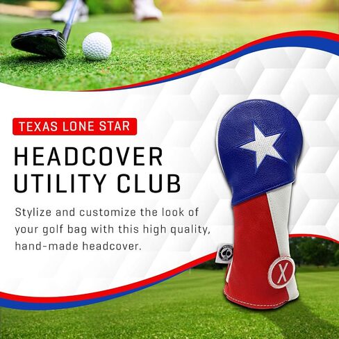 غطاء رأس نادي الجولف Pins & Aces Texas - أغطية رأس فاخرة مصنوعة يدويًا من الجلد بتصميم نجمة واحدة - أغطية نادي الجولف ذات طراز TX Pride، ذات جودة عالية - قم بتصميم حقيبة الجولف الخاصة بك وتخصيصها in Saudi Arabia