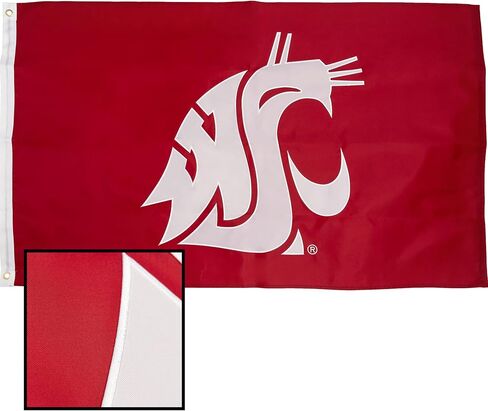 Desert Cactus Washington State University Flag Banners WSU Cougars Cougs 100% Nylon Indoor Outdoor 3x5 feet Flags (Embroidered 2) in Saudi Arabia