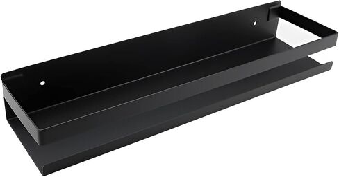 Floating Stainless Steel Shelves with Baking Paint Technique Rust Protection Nail-Free Wall Mounted Storage Shelves for Kitchen,Bathroom,Living Room,Office,Set of 1 Black in Saudi Arabia