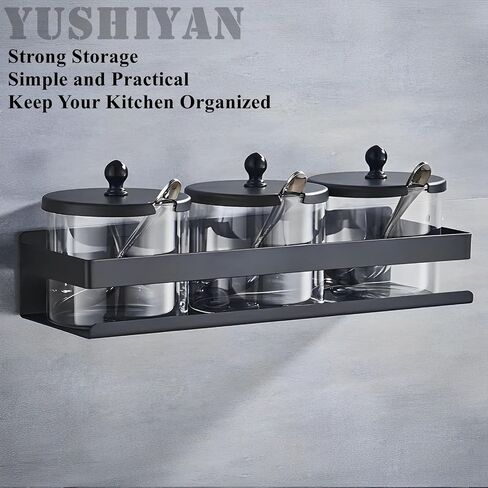 Floating Stainless Steel Shelves with Baking Paint Technique Rust Protection Nail-Free Wall Mounted Storage Shelves for Kitchen,Bathroom,Living Room,Office,Set of 1 Black in Saudi Arabia