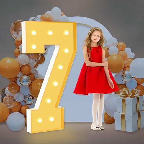 3FT Marquee Light Up Numbers, Mosaic Numbers for Balloons for 1st 16st 18st 21st Birthday Party Decorations,Anniversary Party Decor, Large Cardboard Balloon Frame Number 1, Pre-Cut Foam Board Kit in Saudi Arabia