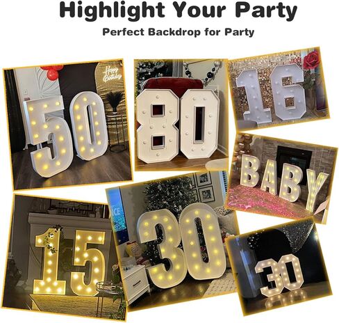 3FT Marquee Light Up Numbers, Mosaic Numbers for Balloons for 1st 16st 18st 21st Birthday Party Decorations,Anniversary Party Decor, Large Cardboard Balloon Frame Number 1, Pre-Cut Foam Board Kit in Saudi Arabia