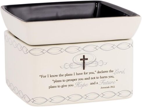 Elanze Designs Black Candle Warmer Black Stoneware Electric 2-in-1 Jar Candle and Wax Tart Oil Warmer in Kuwait