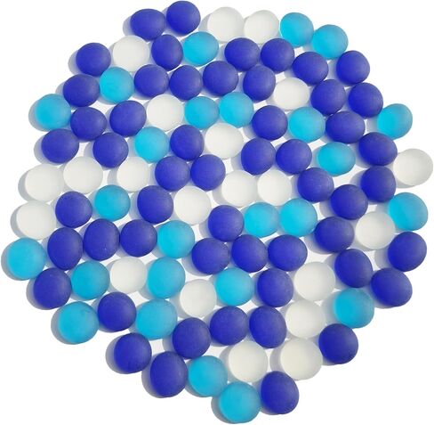 Sea Glass Gems - 0.9 Lb White Frosted Flat Glass Marbles, Flat Gems Decorative Stones for Vase Fillers, Aquarium Rocks, Floral Supplies, Table Scatter, Craft Mosaics, and DIY Ornaments in Saudi Arabia