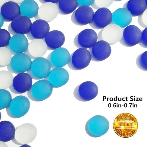 Sea Glass Gems - 0.9 Lb White Frosted Flat Glass Marbles, Flat Gems Decorative Stones for Vase Fillers, Aquarium Rocks, Floral Supplies, Table Scatter, Craft Mosaics, and DIY Ornaments in Saudi Arabia